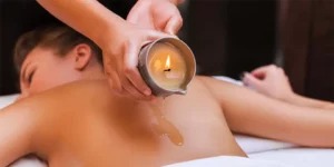 Warm candle massage with hot stones